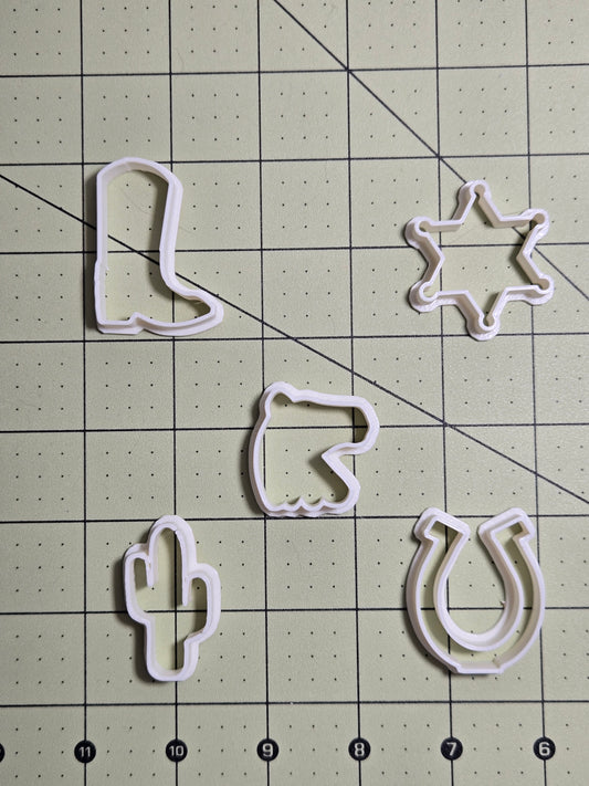 Cowboy Set of 5 2" Cookie Cutters