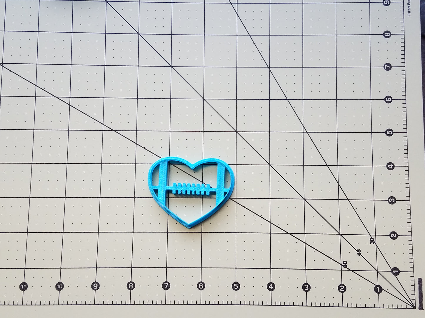 Football Heart Cookie Cutter 2.5