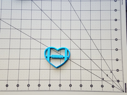 Football Heart Cookie Cutter 2.5